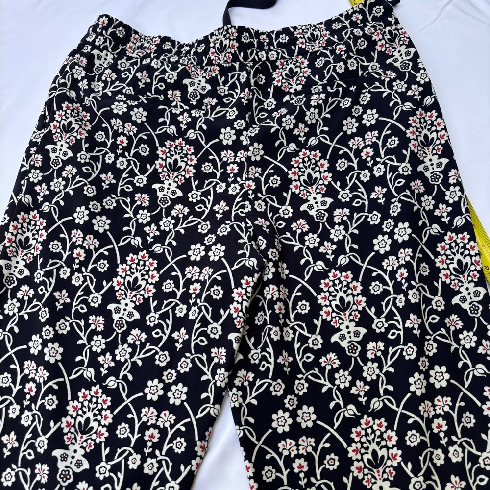 LOFT Black and White Floral Boot Cut Pants